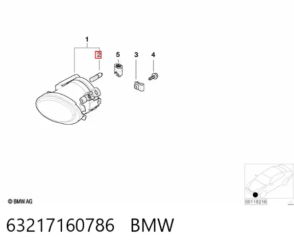 Lámpara halógena 63217160786 BMW
