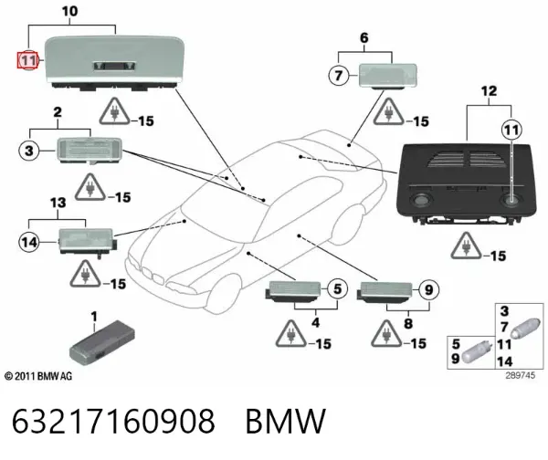 Bombilla halógena, luz alta/baja 63217160908 BMW