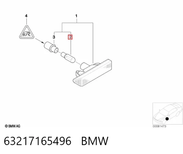 Lámpara de luz interior de cabina 63217165496 BMW