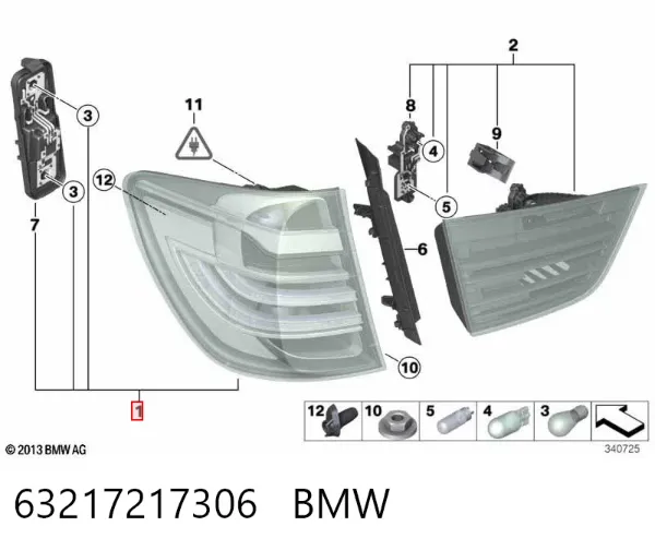 Piloto trasero exterior derecho 63217217306 BMW