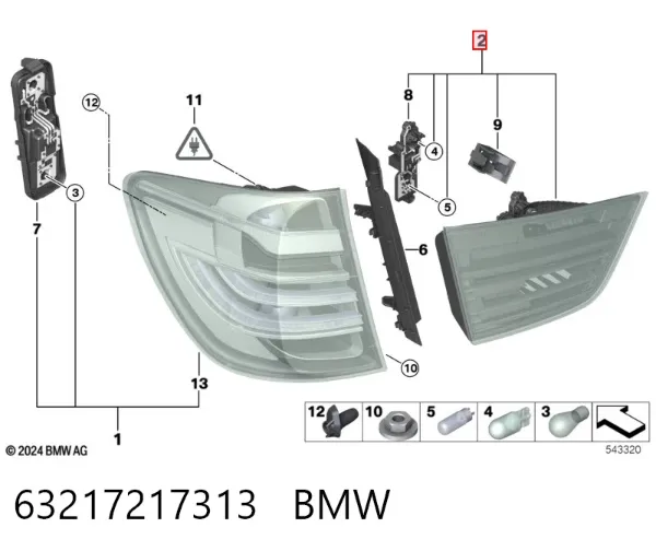 Piloto trasero interior izquierdo 63217217313 BMW