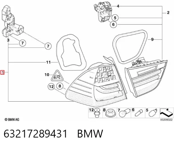 Piloto trasero exterior izquierdo 63217289431 BMW