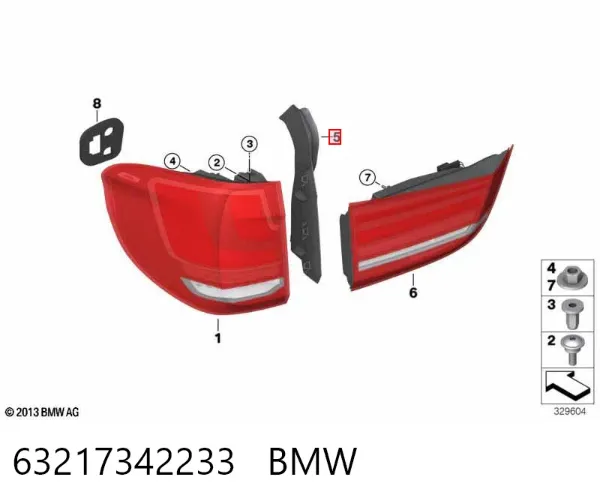 Moldura para luz trasera izquierda 63217342233 BMW