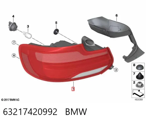 Piloto trasero derecho 63217420992 BMW