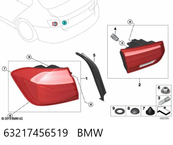 Piloto trasero exterior izquierdo 63217456519 BMW
