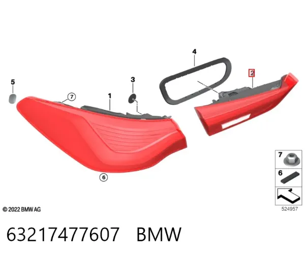 Piloto trasero interior izquierdo 63217477607 BMW
