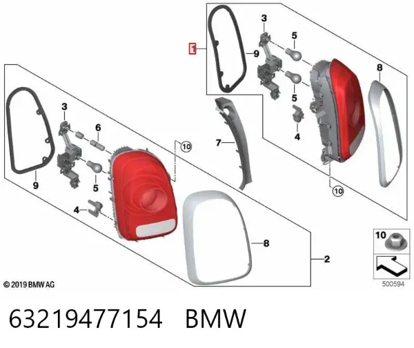 Piloto trasero derecho 63219477154 BMW