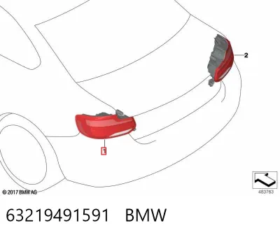 Piloto trasero izquierdo de parachoques BMW 63219491591