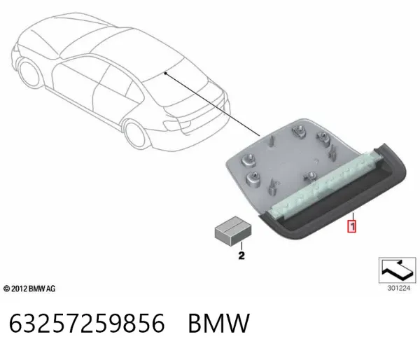 Tercera luz de freno 63257259856 BMW