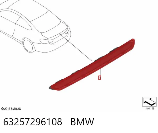 Tercera luz de freno 7296108 BMW