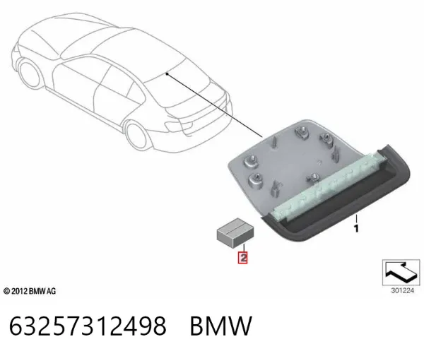 Tercera luz de freno 63257312498 BMW