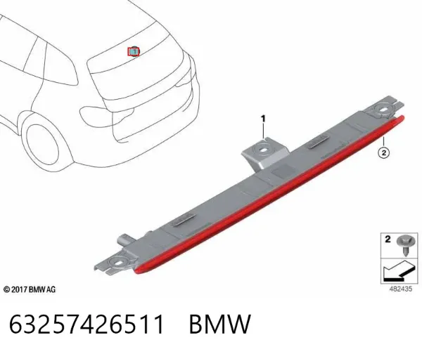 Tercera luz de freno 63257426511 BMW