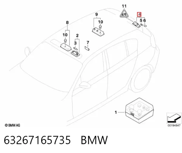 Luz matricula 63267165735 BMW