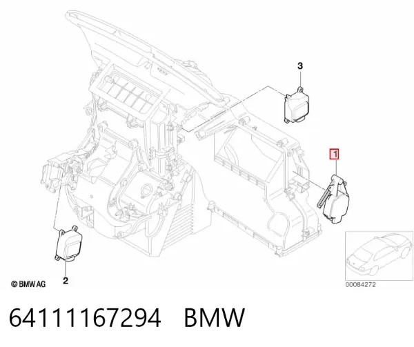 Actuador de compuerta de la calefacción Mini Cooper R50, R53