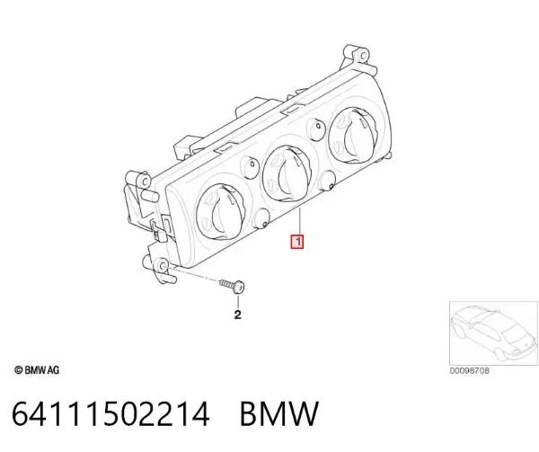 Unidad de control aire acondicionado 64111502214 BMW
