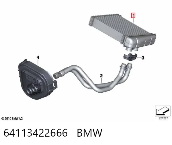 Radiador calefacción 64113422666 BMW