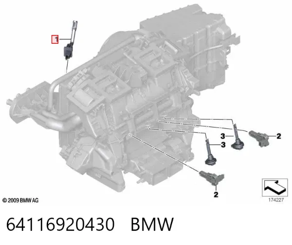 Sensor de temperatura del evaporador 64116920430 BMW