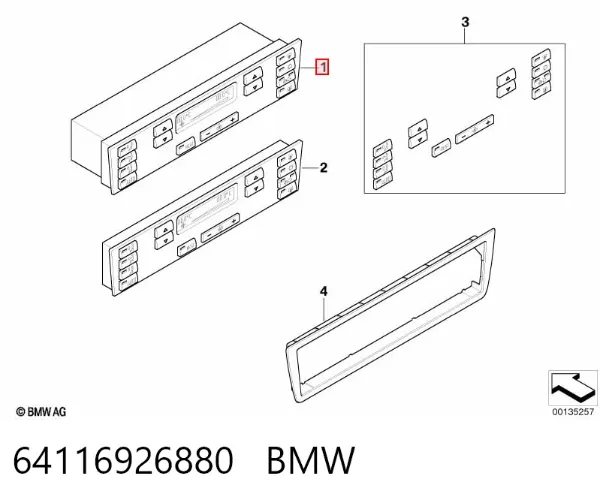 Unidad de control aire acondicionado 64116926880 BMW