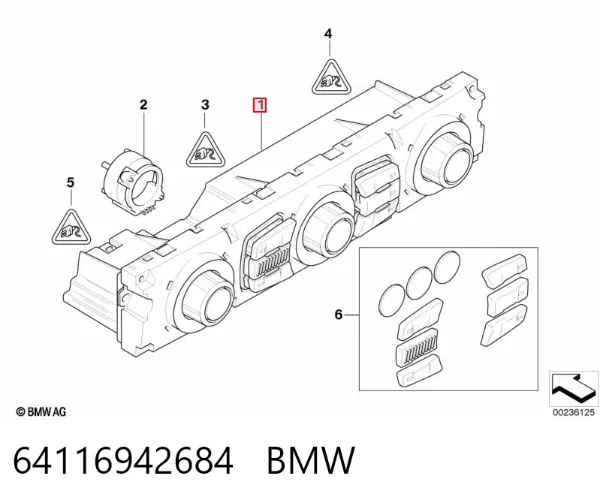 Unidad de control aire acondicionado 64116942684 BMW
