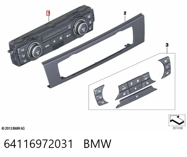 Unidad de control aire acondicionado 64116972031 BMW