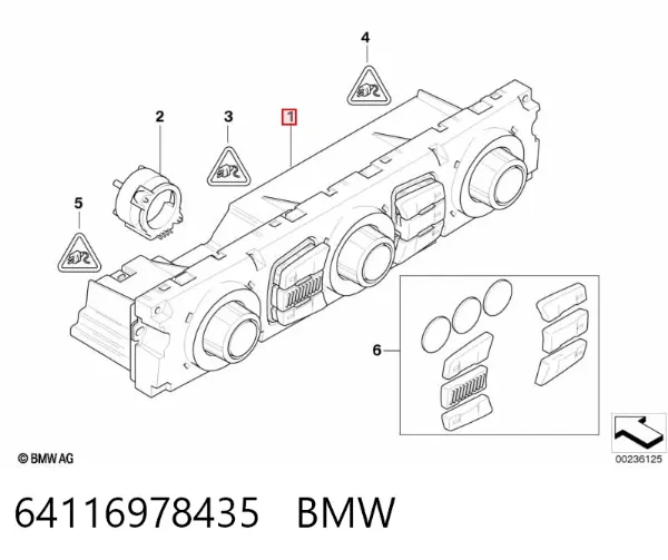 Unidad de control aire acondicionado 64116978435 BMW