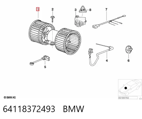 Ventilador habitáculo 64118372493 BMW