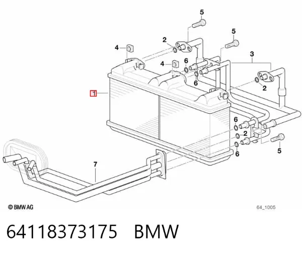 Radiador calefacción 64118373175 BMW