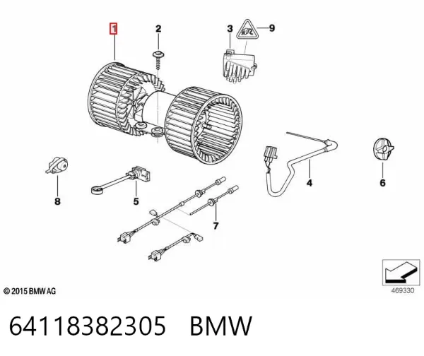 Ventilador habitáculo 64118382305 BMW