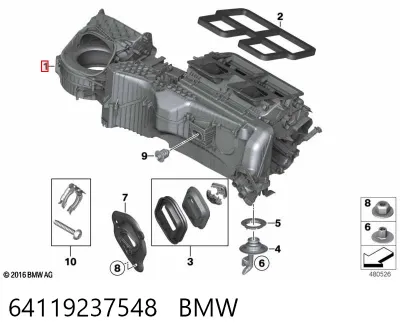 Caja de calefacción completa BMW 64119237548