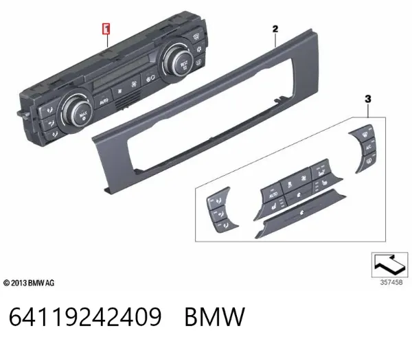Unidad de control aire acondicionado 64119242409 BMW