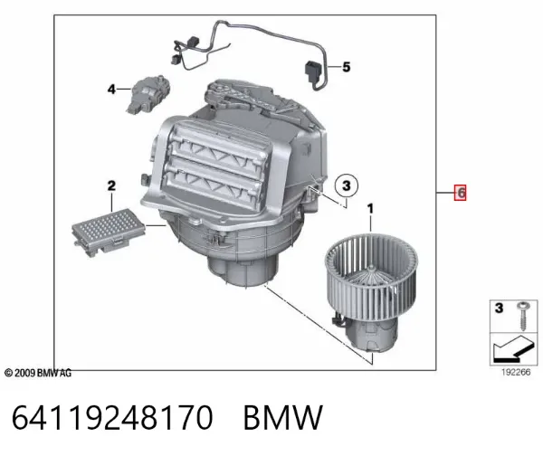 Ventilador habitáculo 64119248170 BMW