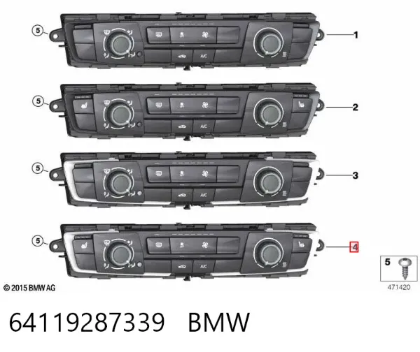 Unidad de control aire acondicionado 64119287339 BMW