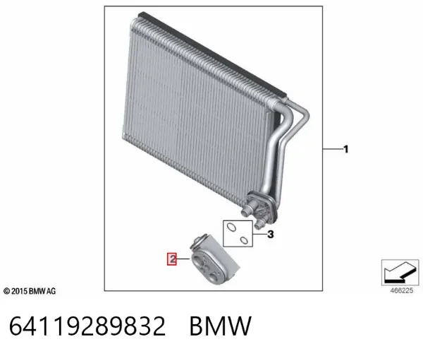 Válvula TRV del aire acondicionado 64119289832 BMW