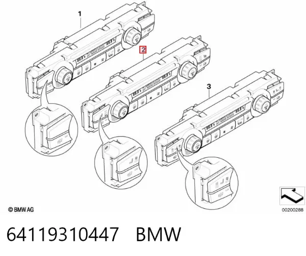 Unidad de control aire acondicionado 64119310447 BMW