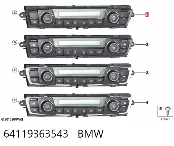 Unidad de control aire acondicionado 64119363543 BMW
