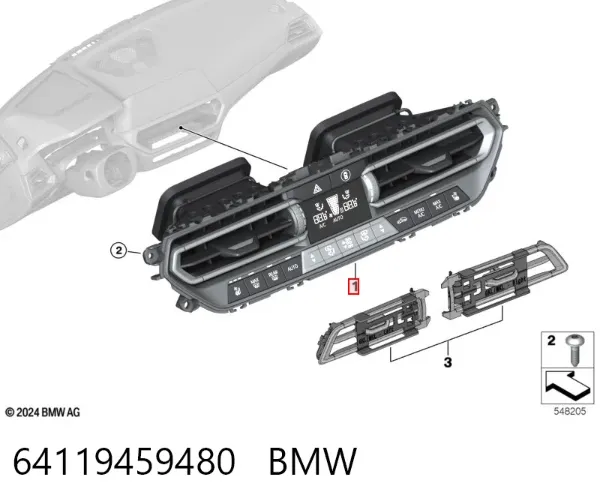Unidad de control aire acondicionado 64119459480 BMW