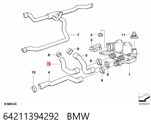 Manguera radiador 64211394292 BMW