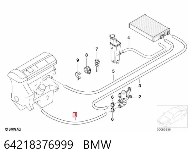 Manguera radiador 64218376999 BMW