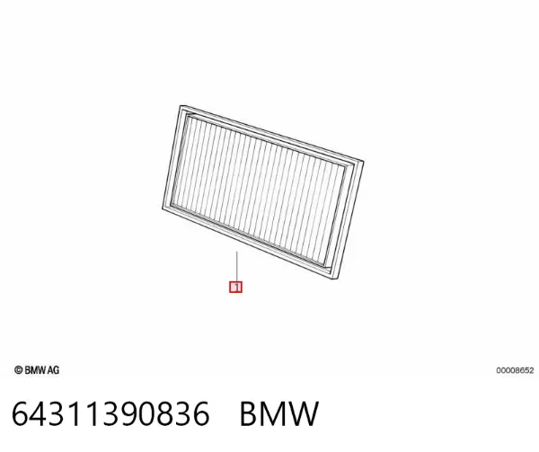 Filtro de habitáculo 64311390836 BMW