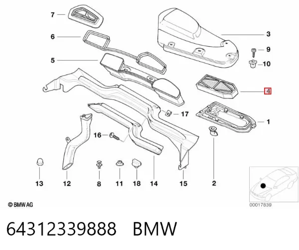 Filtro de habitáculo 64312339888 BMW