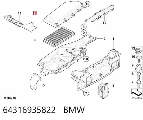 Filtro de habitáculo 64316935822 BMW