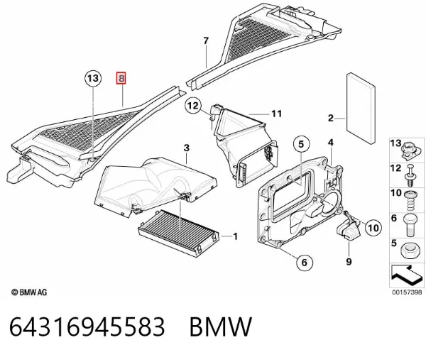 Vierteaguas 64316945583 BMW