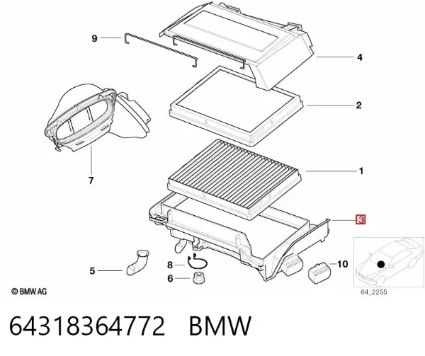 Sensor de nivel de carrocería trasero 64318364772 BMW