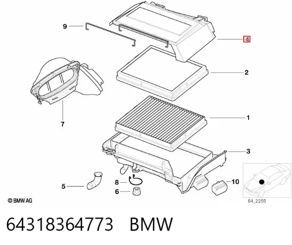 Filtro de habitáculo 64318364773 BMW
