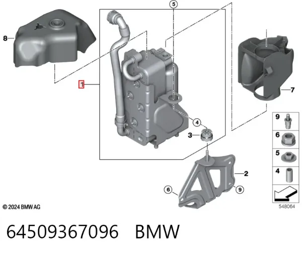 Condensador aire acondicionado 64509367096 BMW