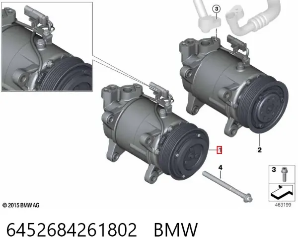 Compresor de aire acondicionado 6452684261802 BMW