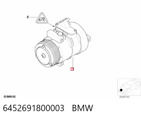 Compresor de aire acondicionado 6452691800003 BMW