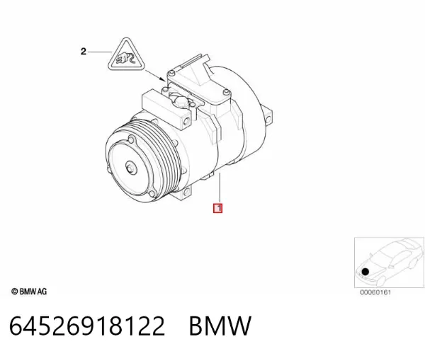 Compresor de aire acondicionado 64526918122 BMW