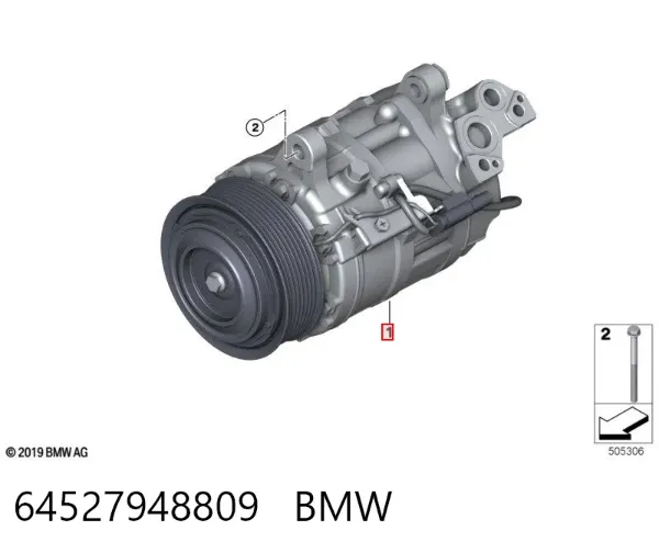 Compresor de aire acondicionado 64527948809 BMW