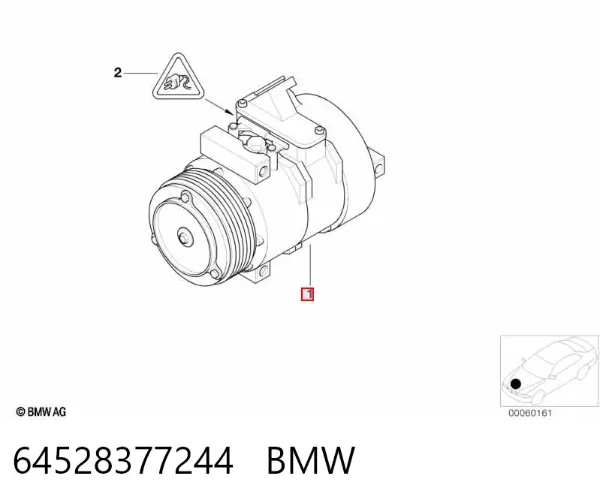 Compresor de aire acondicionado 64528377244 BMW